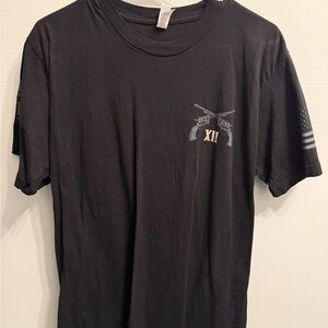 Classic Black Graphic Tee with Pistols Design